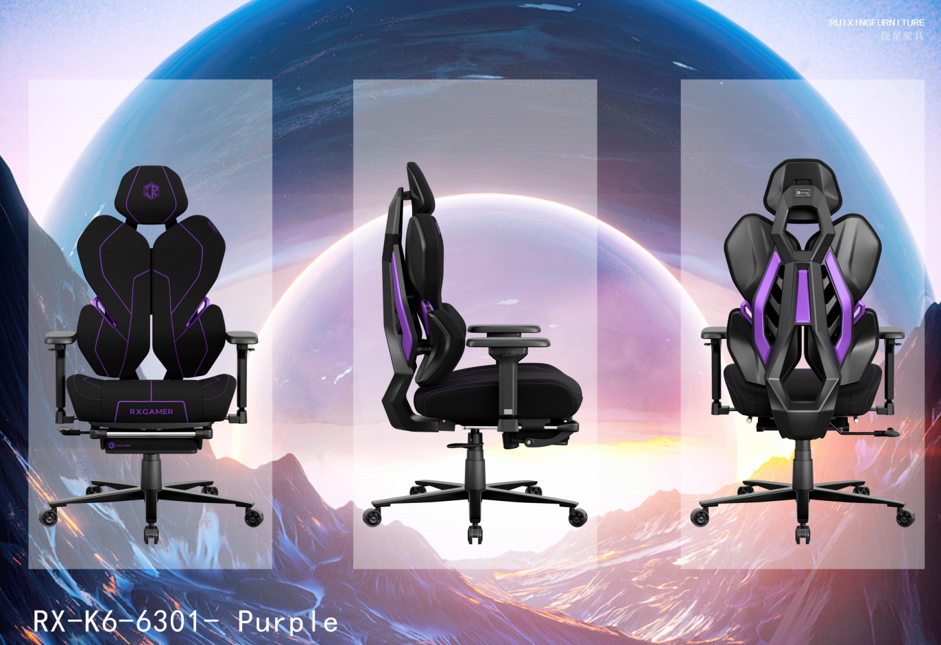 RXGAMER RX-K6-6301 na may Footrest: Ergonomic Gaming at Office Chair Redefining Comfort